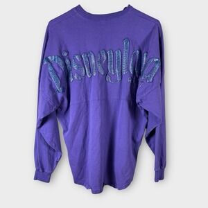 Disneyland Spirit Jersey Adult XS Potion Purple Glitter Long Sleeve Disney Parks